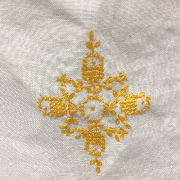 Antique Embroidery Linen Dinning Table French runner mat set of 3 Napkins - Picture 11 of 16